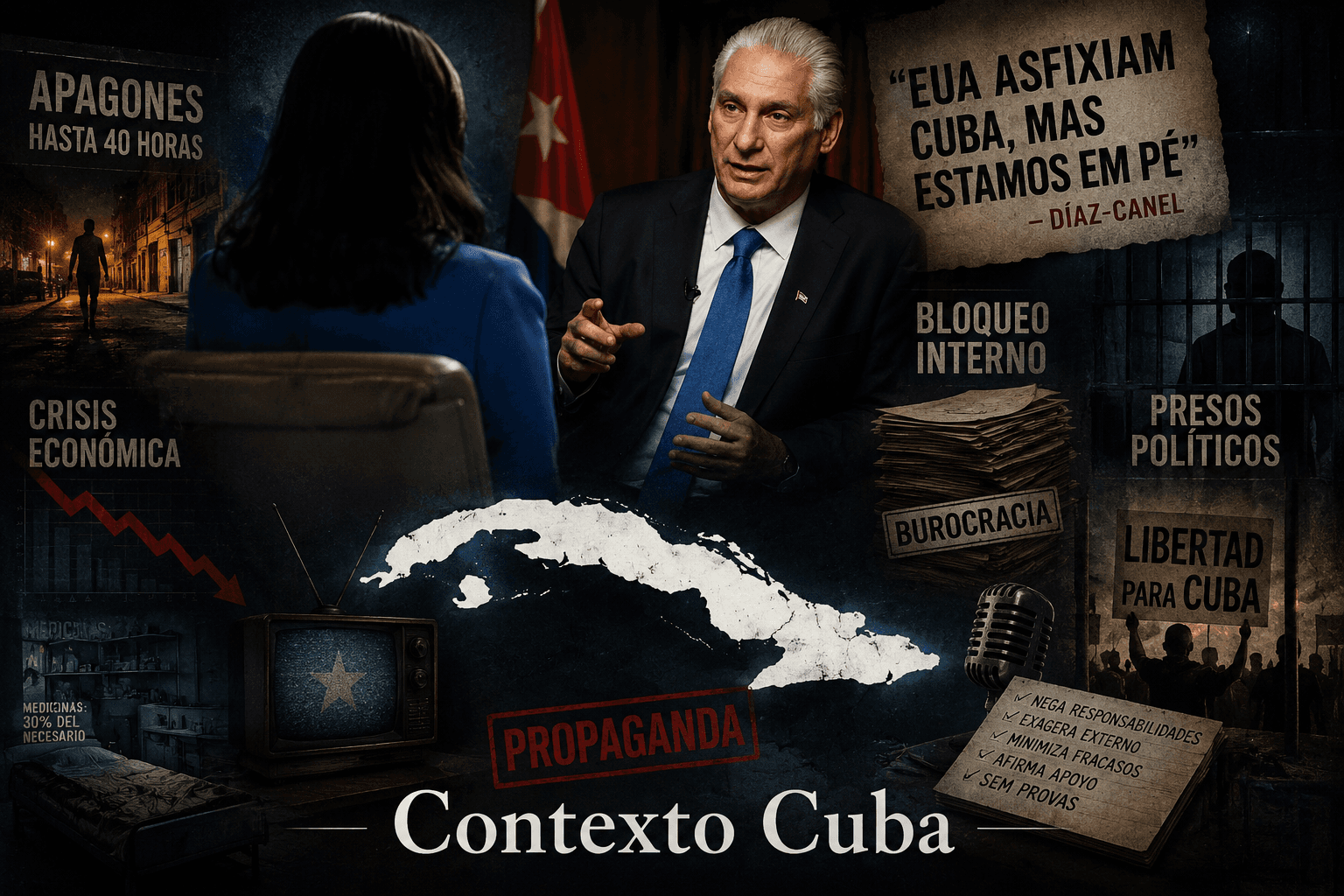 Díaz-Canel ante Folha: cuando una dictadura convierte sus propios fracasos en acusaciones contra el mundo